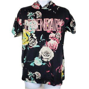 Launder Bailey Apparel Mens Legendary Floral Hooded Tshirt Casual Size S